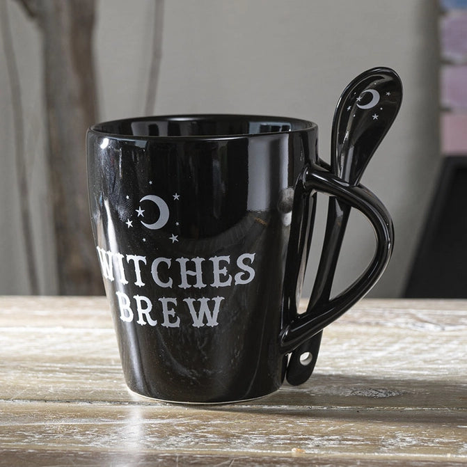 Black Witches Brew Mug and Spoon