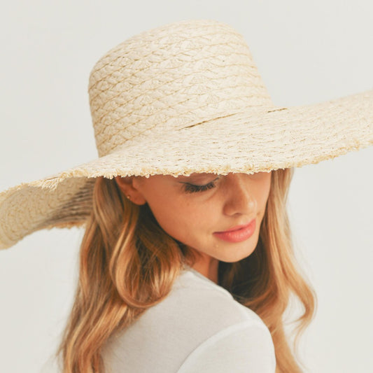 White Solid Floppy Sun Hat