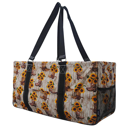 Sunflower & Cowboy Boots Utility Tote