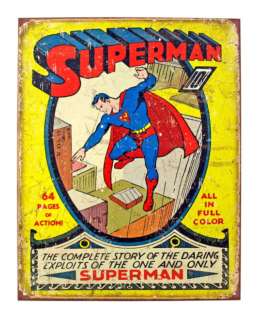 Superman Comic Metal Sign
