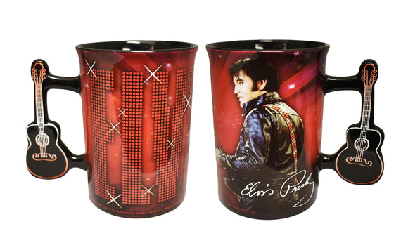 Elvis Presley Guitar Handle Red Mug