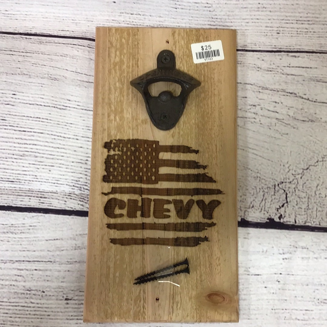 Chevy Flag Bottle opener