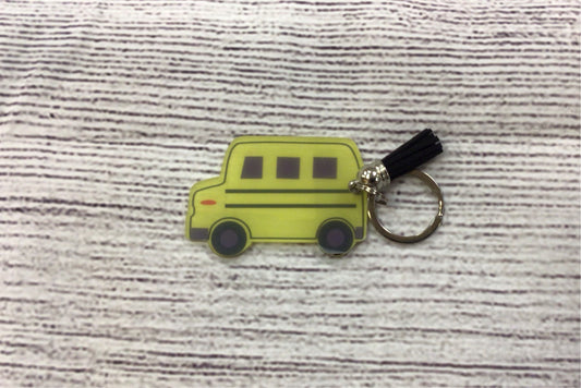 School Bus Acrylic Keychain