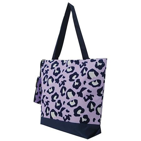 Purple Leopard Tote Bag w/ Coin Purse