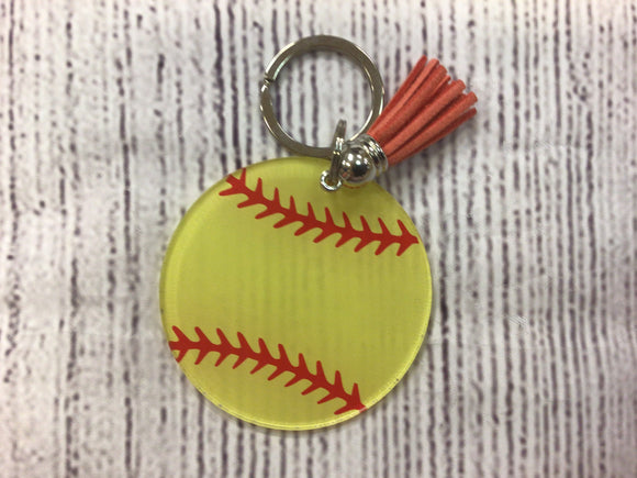 Softball Acrylic Keychain