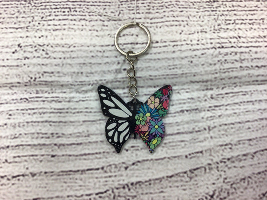 Butterfly Floral Keychain