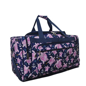 Purple Turtle & Anchor Duffle Bag