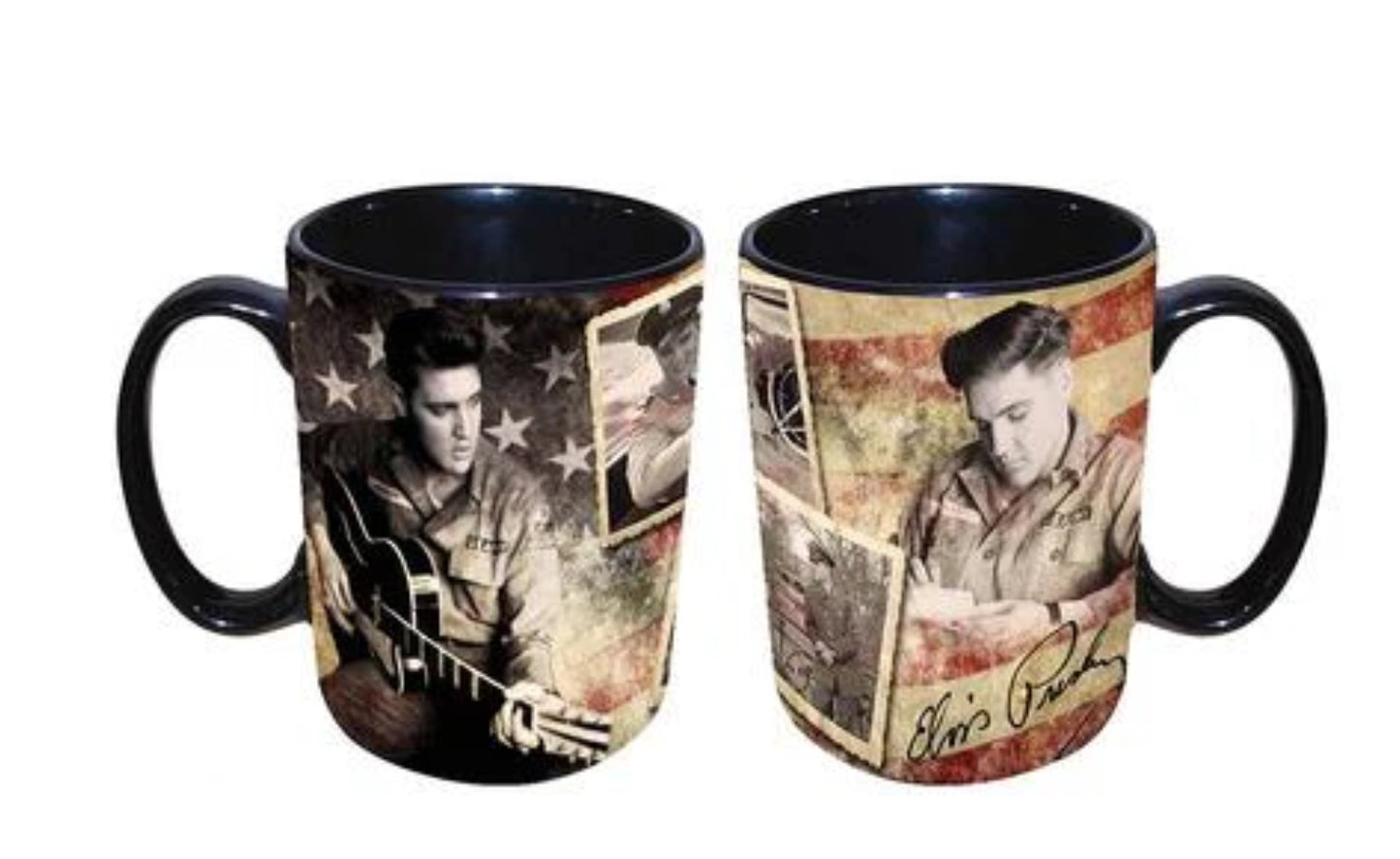 Elvis mug army collage/American flag