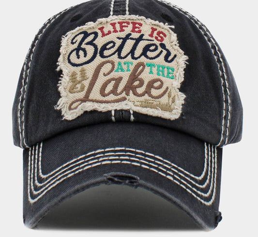 Life is better at the lake hat