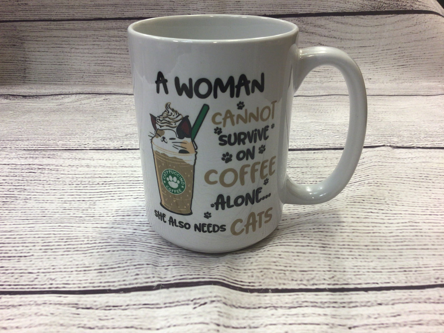 A Woman Needs Coffee and Cats mug