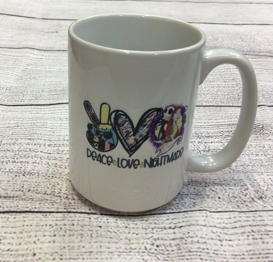 Peace. Love. Nightmare. Mug