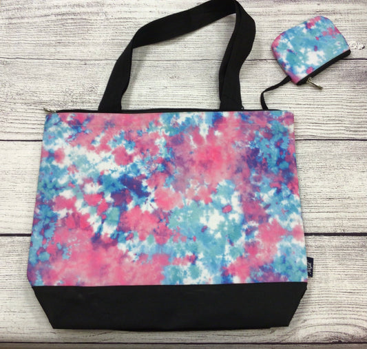 Tie-Dye Tote Bag w/ Coin Purse