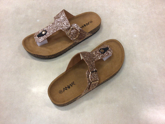 Rose Gold Glitter Sandals