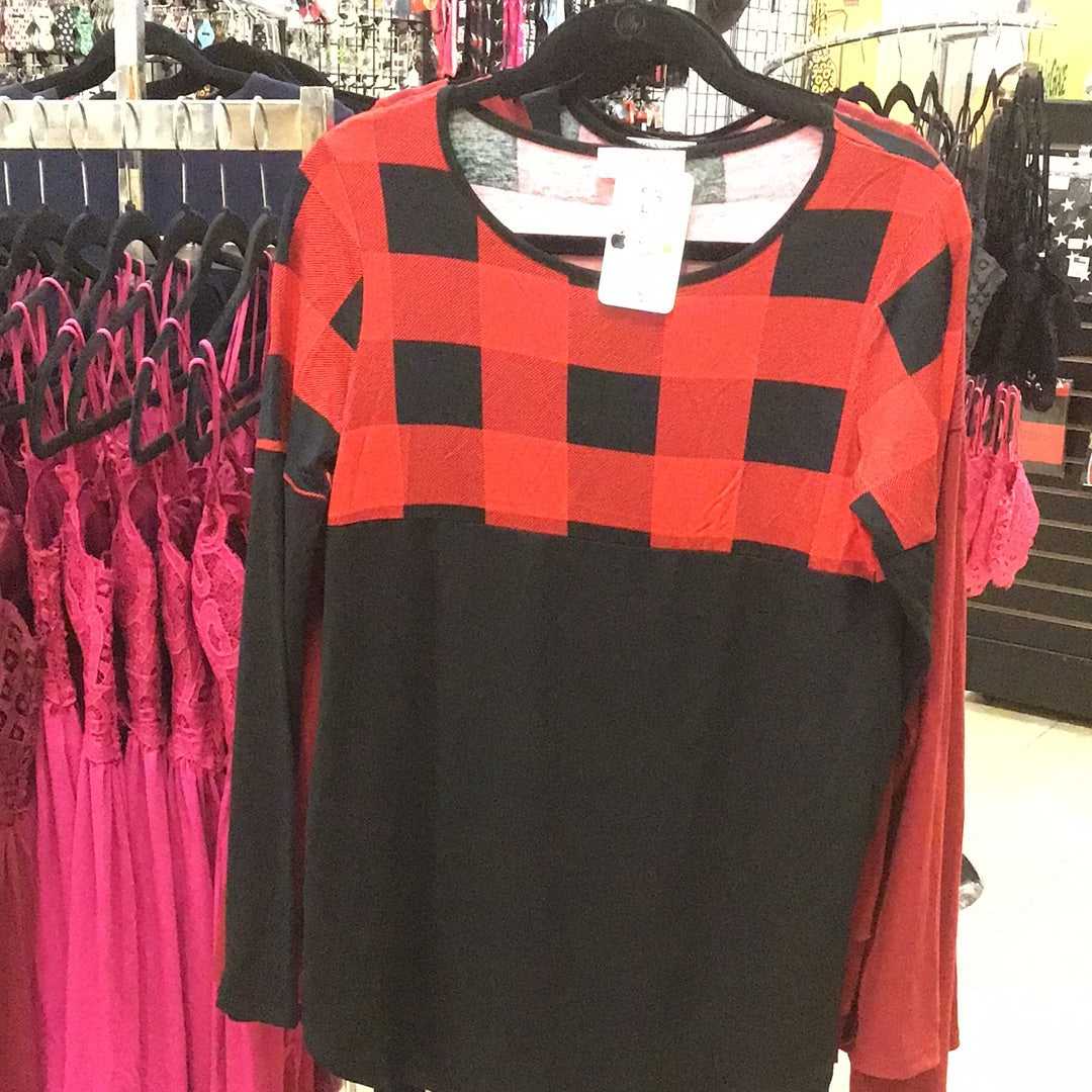Red plaid long sleeve
