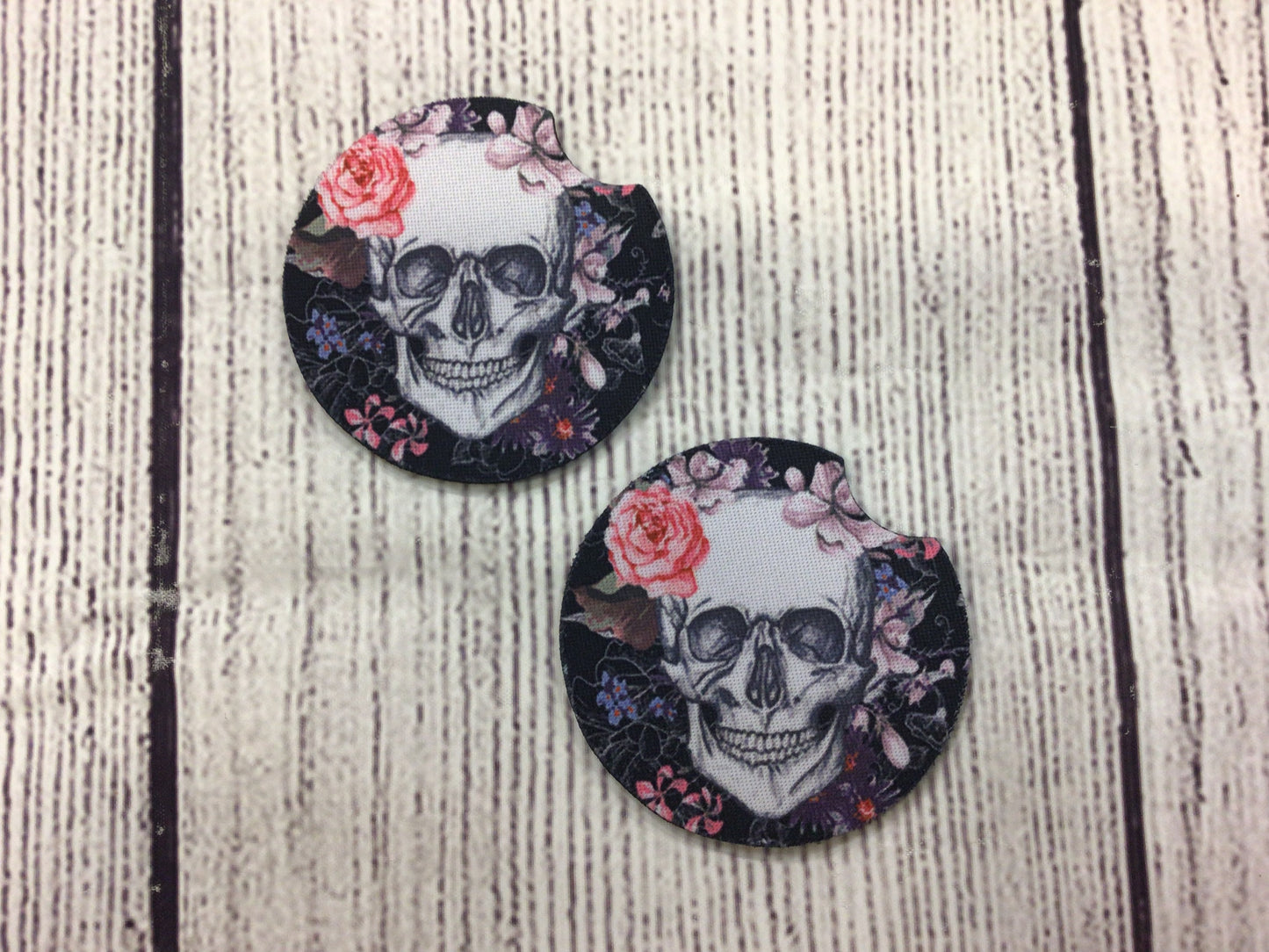 Skull and Flowers Coasters