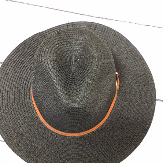 Black Straw Floppy Hat