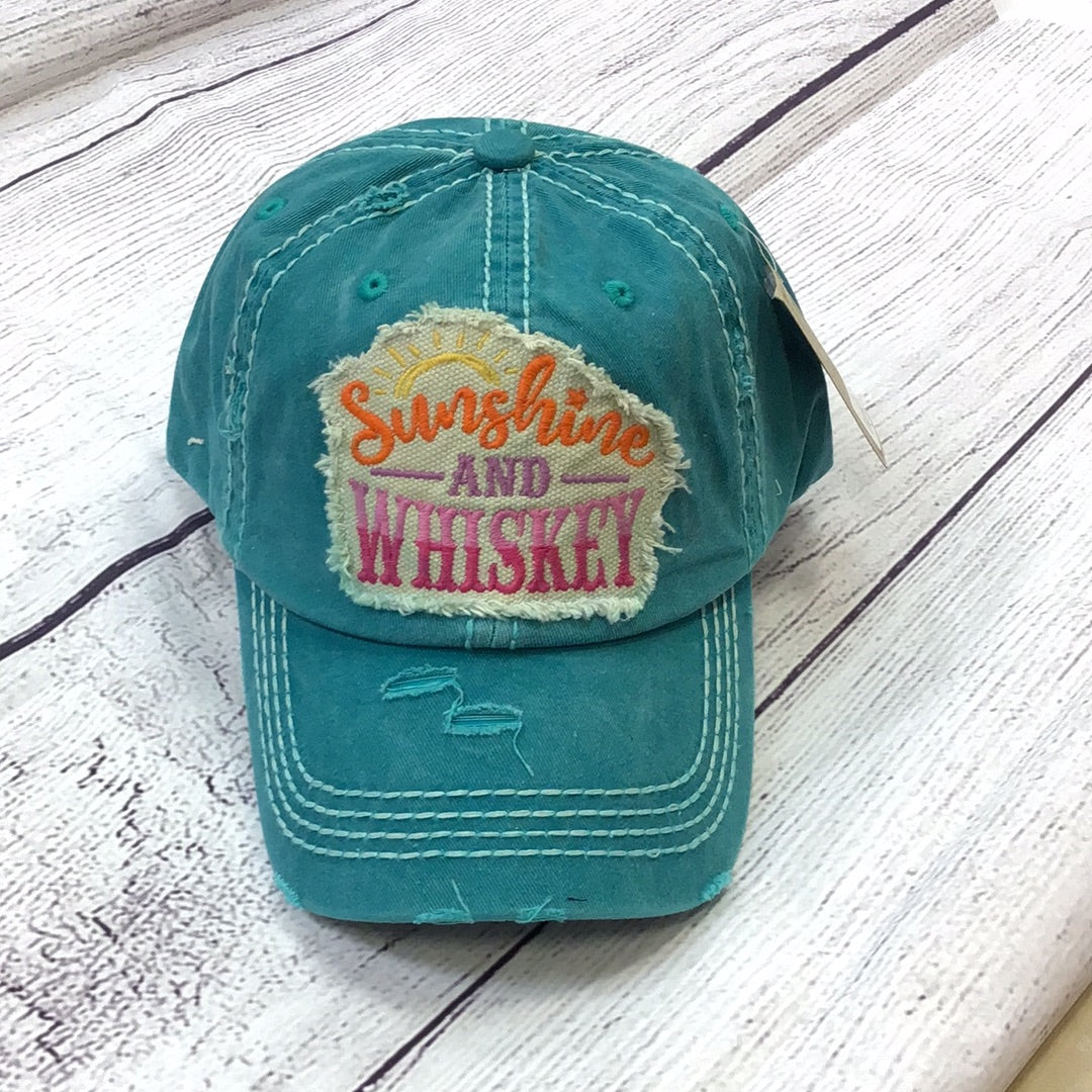 Sunshine and Whiskey Teal Hat