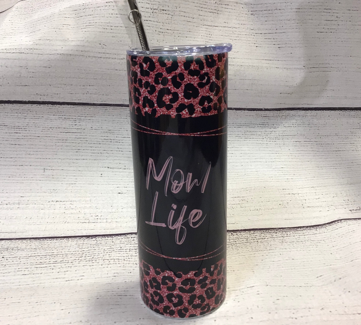 Pink Cheetah Momlife Tumbler