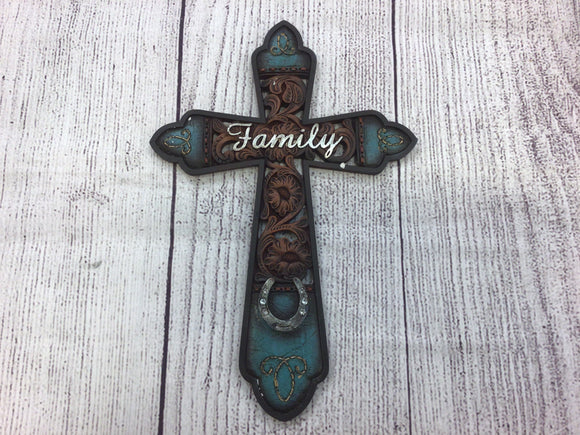 Blue Western Family Cross