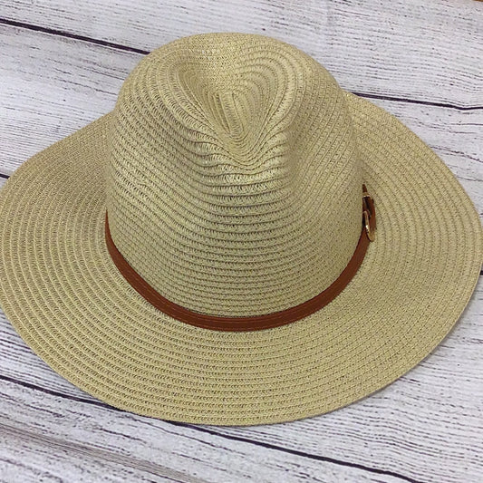 Tan Straw Floppy Hat