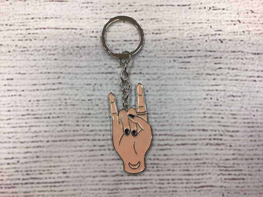 Rock on Hand Keychain