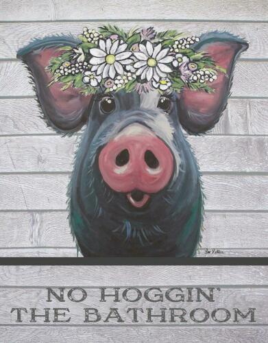 Pig - No Hoggin the Bathroom Metal Sign